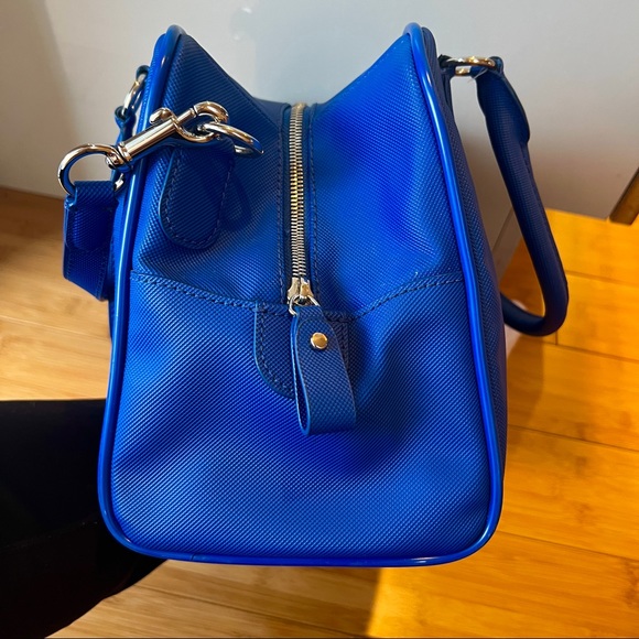 SOLD! Lacoste Royal Blue Leather Handbag - Picture 6 of 13